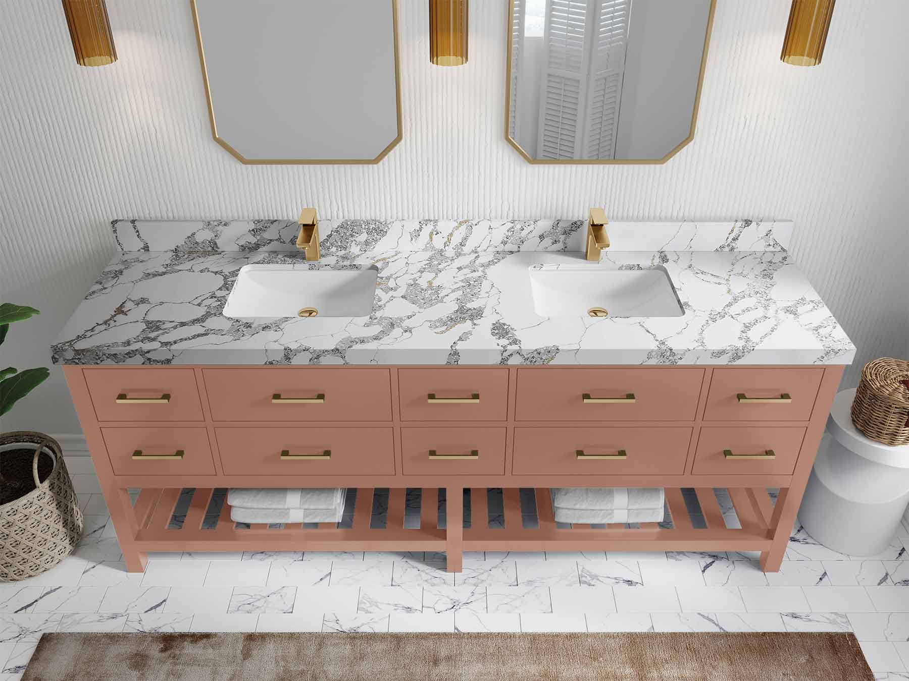 Parker 84 in. W x 22 in. D Double Sink Bathroom Vanity - Willow Bath and Vanity