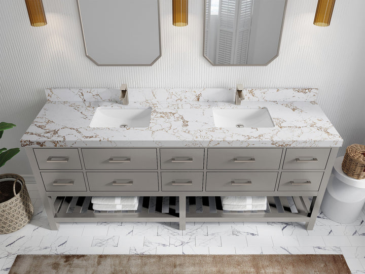 Parker 84 in. W x 22 in. D Double Sink Bathroom Vanity - photo 31