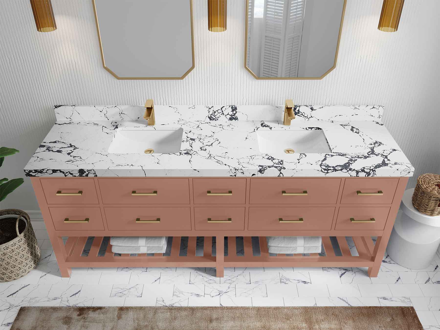 Parker 84 in. W x 22 in. D Double Sink Bathroom Vanity - Willow Bath and Vanity