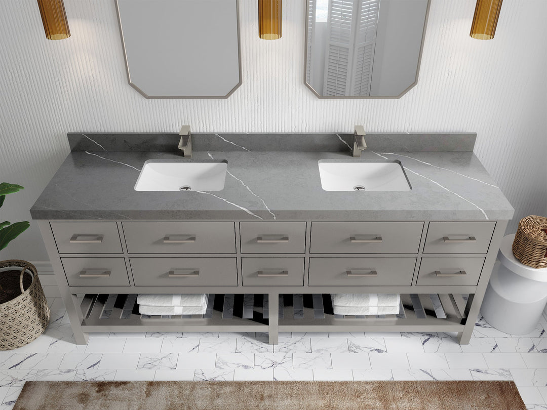 Parker 84 in. W x 22 in. D Double Sink Bathroom Vanity - Willow Bath and Vanity