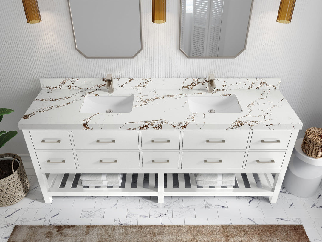 Parker 84 in. W x 22 in. D Double Sink Bathroom Vanity - Willow Bath and Vanity