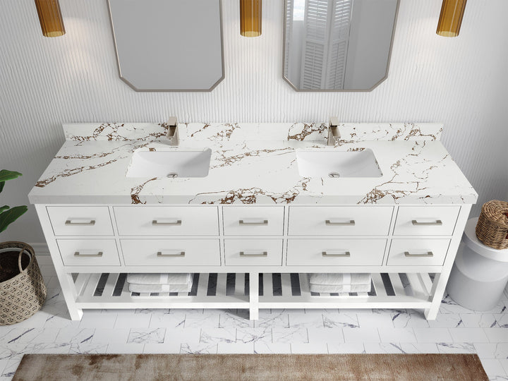 Parker 84 in. W x 22 in. D Double Sink Bathroom Vanity - photo 35