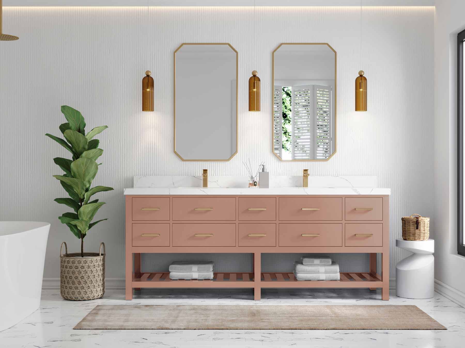Parker 84 in. W x 22 in. D Double Sink Bathroom Vanity - Willow Bath and Vanity