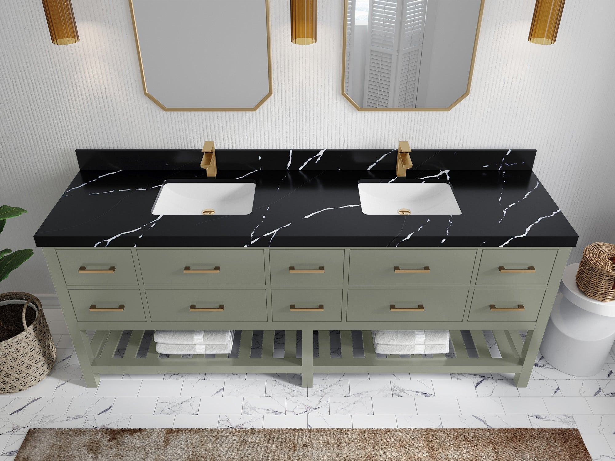 Parker 84 in. W x 22 in. D Double Sink Bathroom Vanity - Willow Bath and Vanity