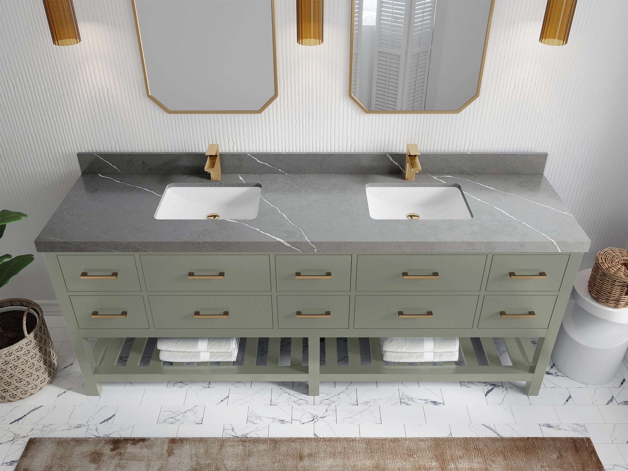 Parker 84 in. W x 22 in. D Double Sink Bathroom Vanity - Willow Bath and Vanity