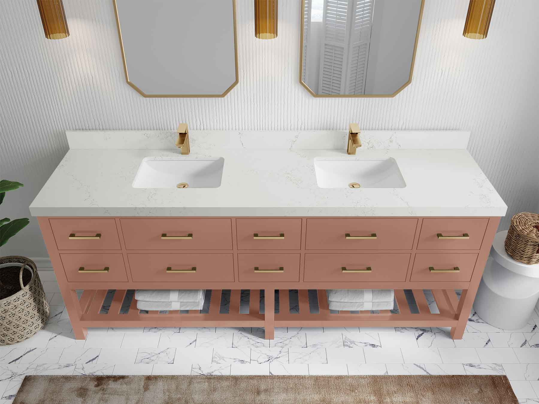 Parker 84 in. W x 22 in. D Double Sink Bathroom Vanity - Willow Bath and Vanity