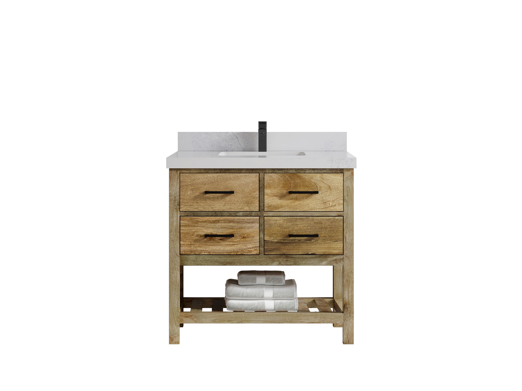 Parker Mango Wood 36 in. W x 22 in. D Center Sink Bathroom Vanity - Willow Bath and Vanity