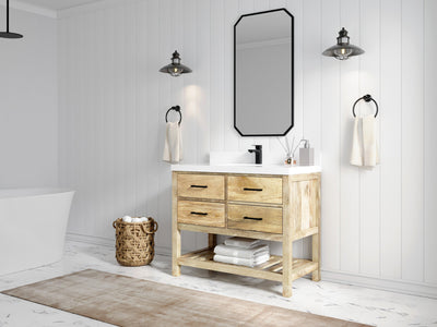Parker Mango Wood 42 in. W x 22 in. D Single Sink Bathroom Vanity - Willow Bath and Vanity