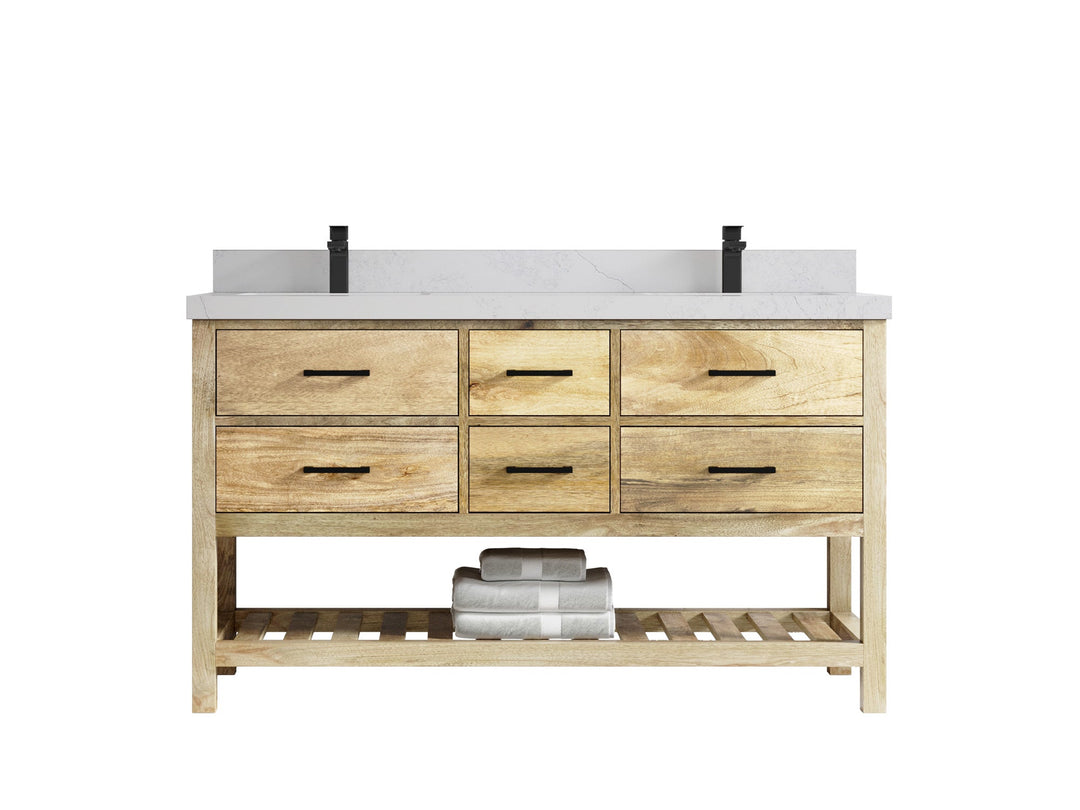 Parker Mango Wood 60 in. W x 22 in. D Double Sink Bathroom Vanity - Willow Bath and Vanity