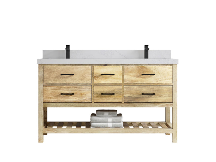 Parker Mango Wood 60 in. W x 22 in. D Double Sink Bathroom Vanity - photo 1