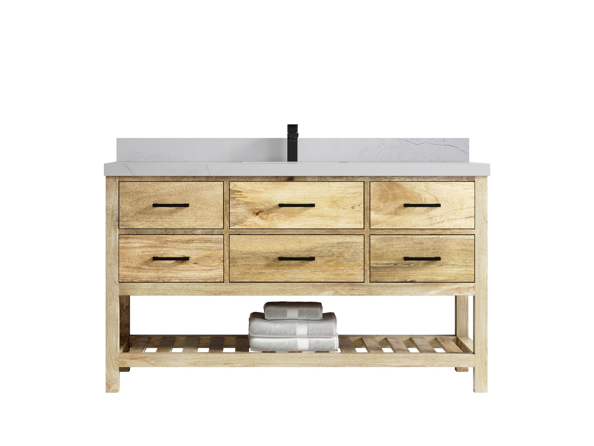 Parker Mango Wood 60 in. W x 22 in. D Single Sink Bathroom Vanity - Willow Bath and Vanity
