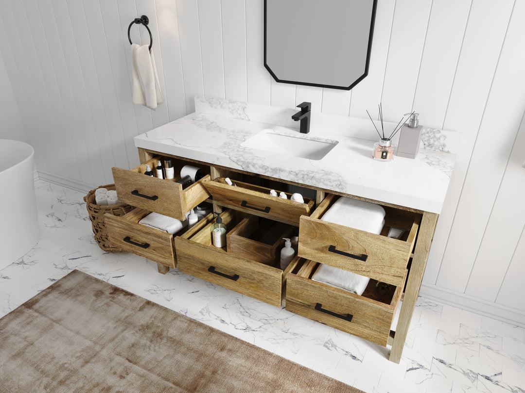 Parker Mango Wood 60 in. W x 22 in. D Single Sink Bathroom Vanity - Willow Bath and Vanity