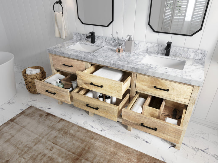 Parker Mango Wood 72 in. W x 22 in. D Double Sink Bathroom Vanity - photo 3