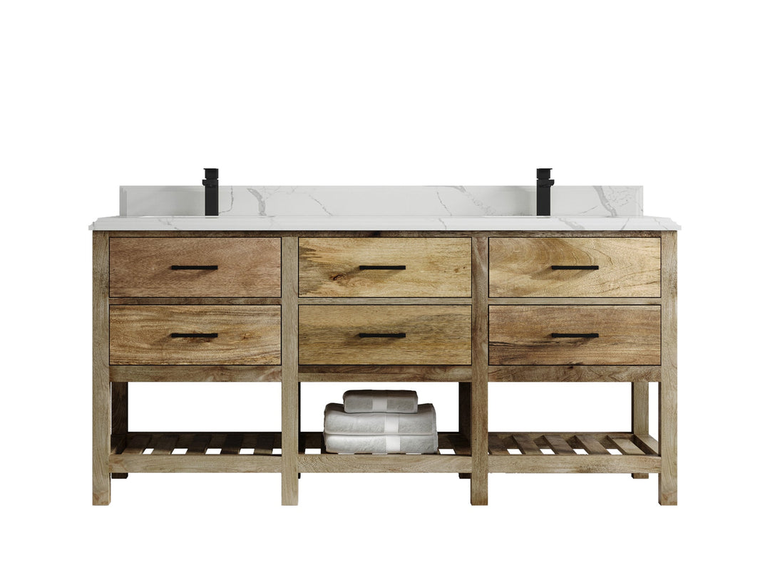 Parker Mango Wood 72 in. W x 22 in. D Double Sink Bathroom Vanity - Willow Bath and Vanity