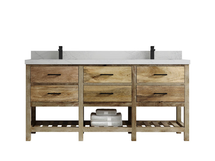 Parker Mango Wood 72 in. W x 22 in. D Double Sink Bathroom Vanity - photo 1