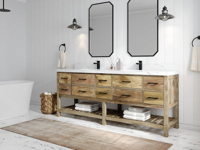 Parker Mango Wood 84 in. W x 22 in. D Double Sink Bathroom vanity with - Willow Bath and Vanity