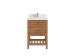 Parker Teak Wood 24 in. W x 22 in. D Single Sink Bathroom Vanity - photo 12