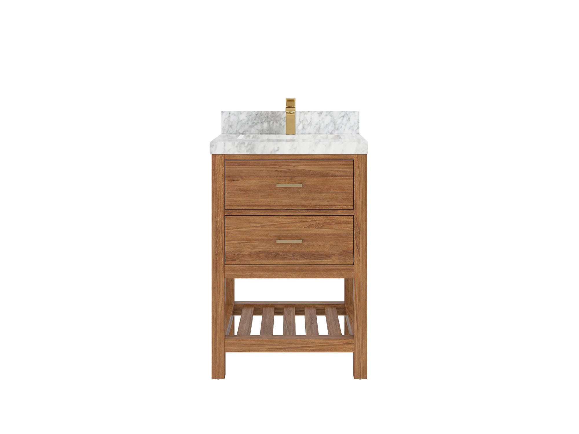 Parker Teak Wood 24 in. W x 22 in. D Single Sink Bathroom Vanity - Willow Bath and Vanity