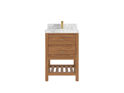 Parker Teak Wood 24 in. W x 22 in. D Single Sink Bathroom Vanity - Willow Bath and Vanity
