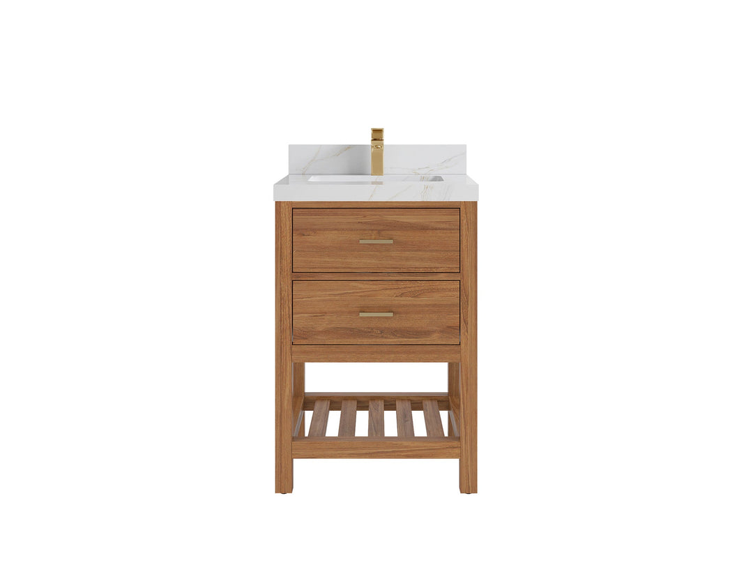 Parker Teak Wood 24 in. W x 22 in. D Single Sink Bathroom Vanity | 
              
                Golden Teak
                
                  
             - PRK_TK_GLD_PT_GR_24 - photo №16