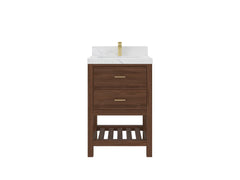 Parker Teak Wood 24 in. W x 22 in. D Single Sink Bathroom Vanity - photo 1