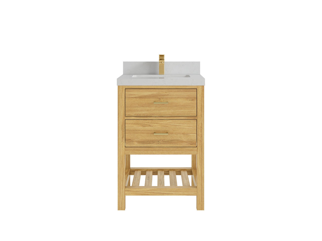 Parker Teak Wood 24 in. W x 22 in. D Single Sink Bathroom Vanity | 
              
                Light Natural Teak
                
                  
             - PRK_TK_LNT_PT_GR_24 - photo №5
