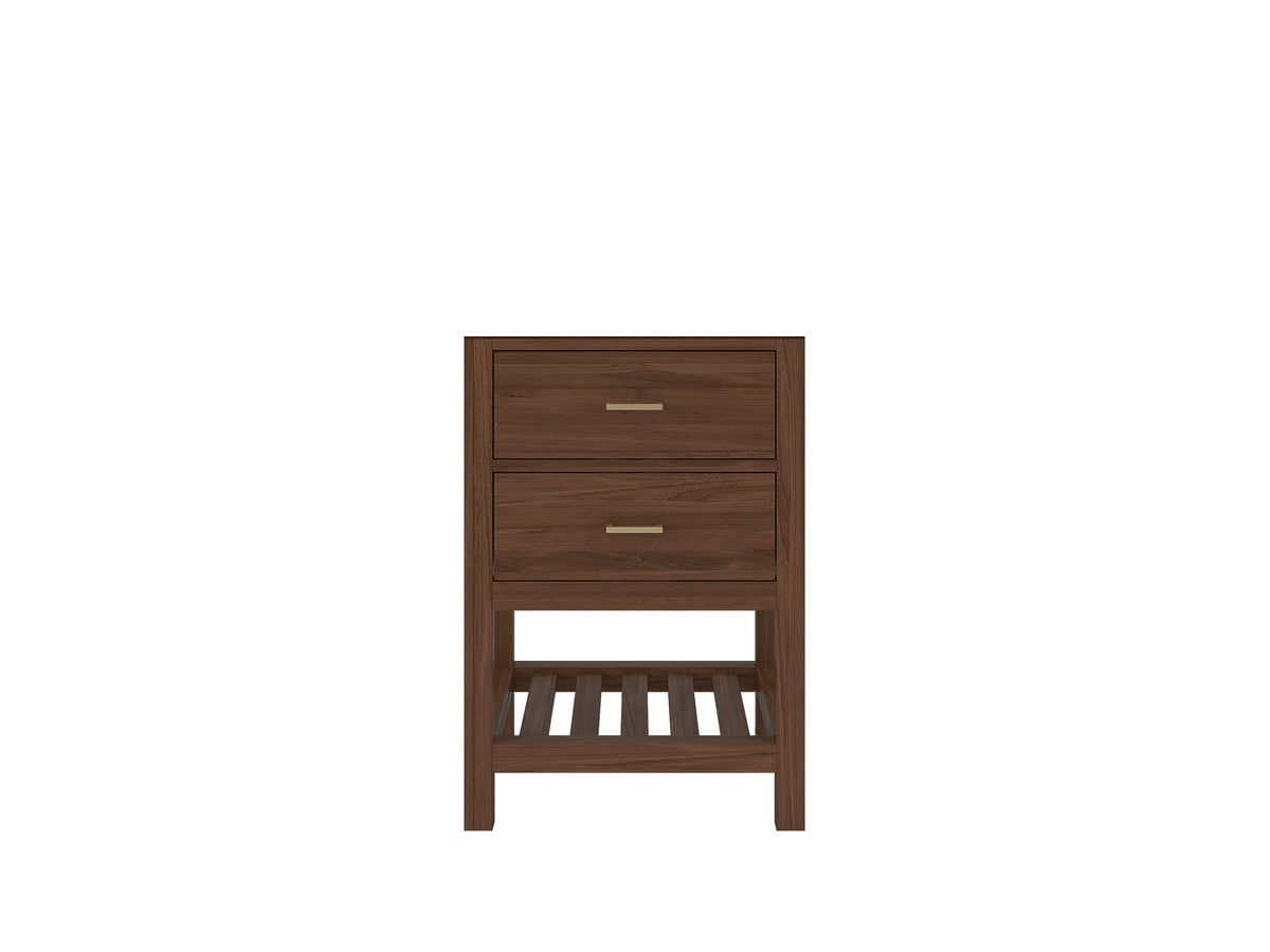 Parker Teak Wood 24-inch bathroom vanity cabinet in Dark Walnut Teak