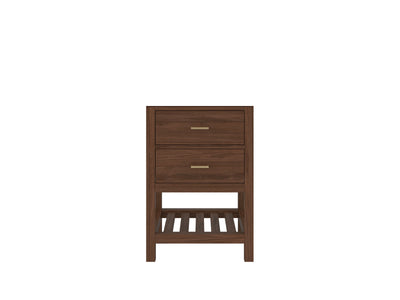 Parker Teak Wood 24-inch bathroom vanity cabinet in Dark Walnut Teak