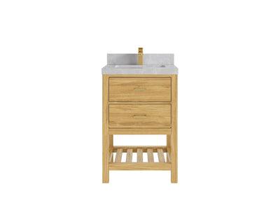 Parker Teak Wood 24 in. W x 22 in. D Single Sink Bathroom Vanity - Willow Bath and Vanity