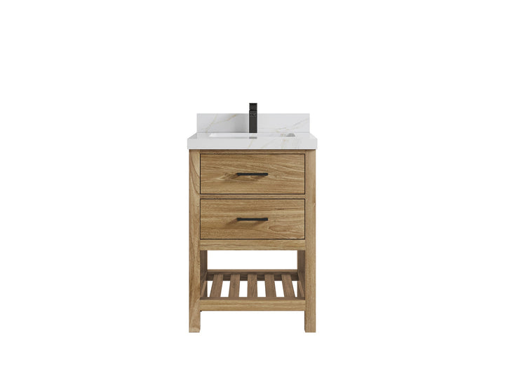 Parker Teak Wood 24 in. W x 22 in. D Single Sink Bathroom Vanity - photo 8