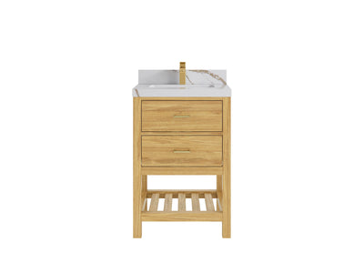 Parker Teak Wood 24 in. W x 22 in. D Single Sink Bathroom Vanity - Willow Bath and Vanity