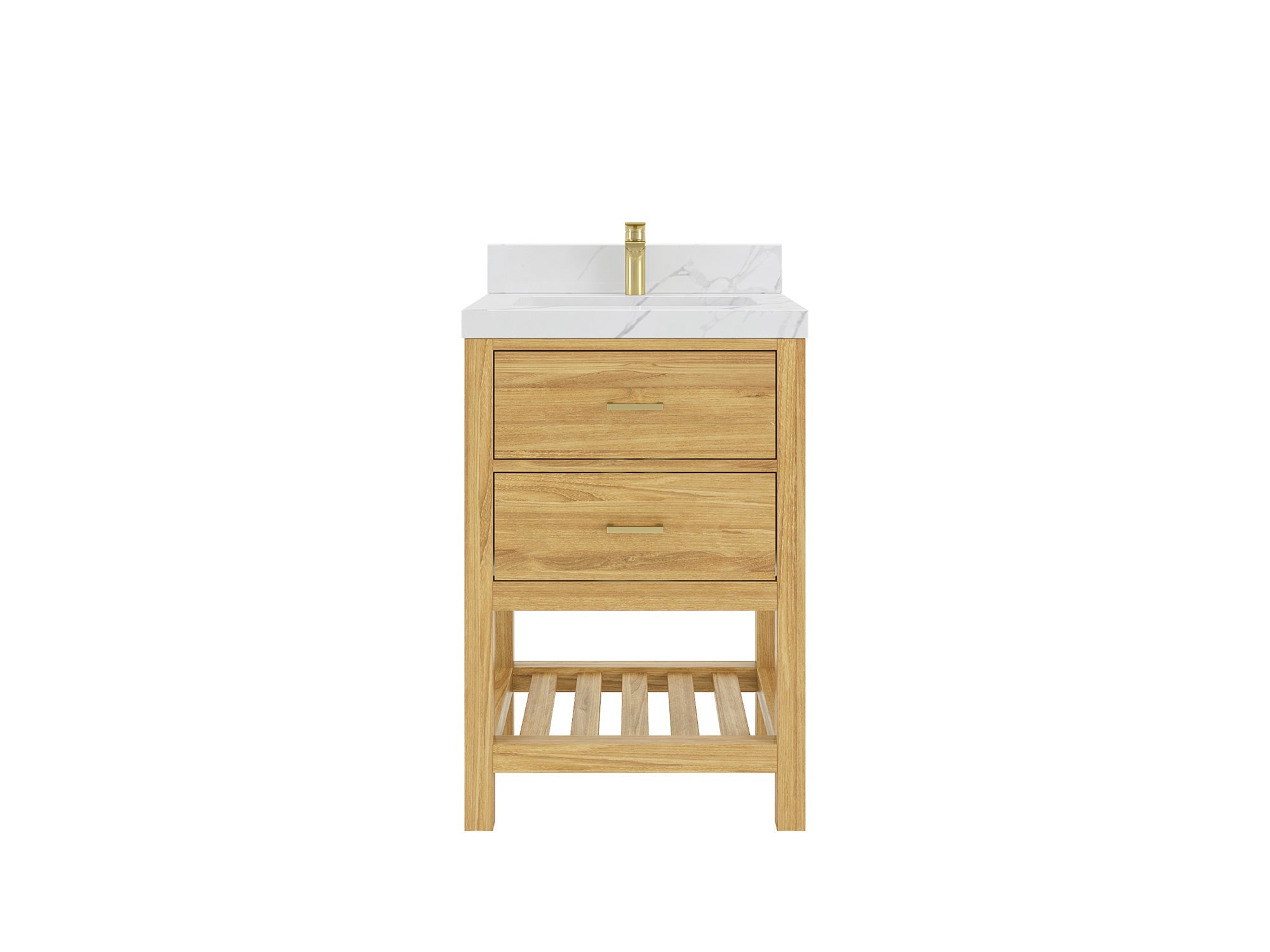 Parker Teak Wood 24 in. W x 22 in. D Single Sink Bathroom Vanity - Willow Bath and Vanity