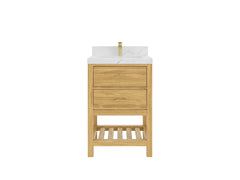 Parker Teak Wood 24 in. W x 22 in. D Single Sink Bathroom Vanity - photo 1