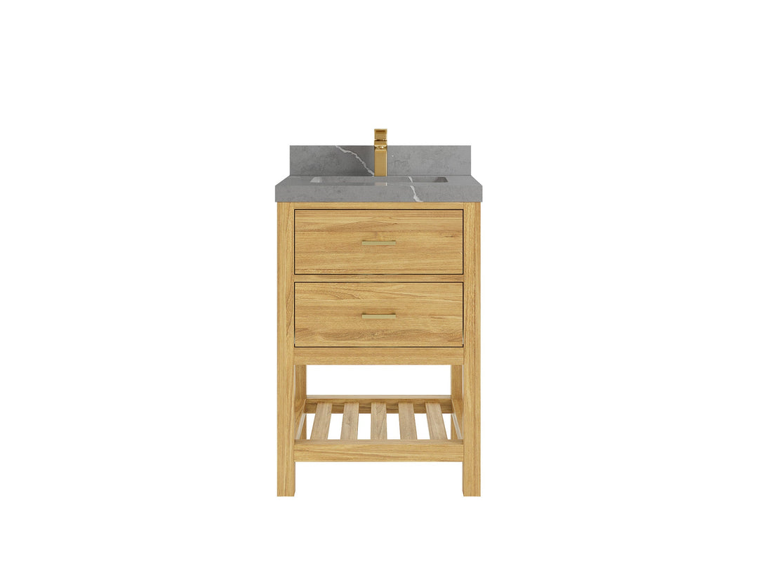Parker Teak Wood 24 in. W x 22 in. D Single Sink Bathroom Vanity | 
              
                Light Natural Teak
                
                  
             - PRK_TK_LNT_PT_GR_24 - photo №13