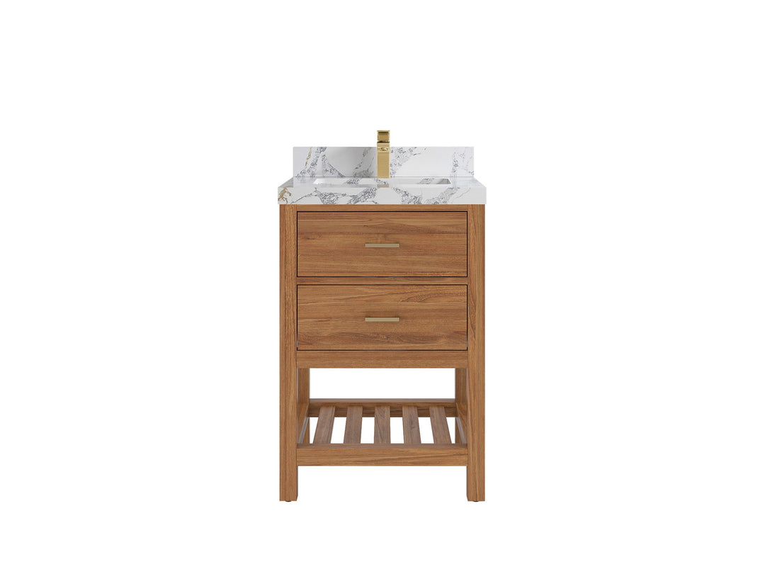 Parker Teak Wood 24 in. W x 22 in. D Single Sink Bathroom Vanity | 
              
                Golden Teak
                
                  
             - PRK_TK_GLD_PT_GR_24 - photo №14