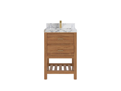 Parker Teak Wood 24 in. W x 22 in. D Single Sink Bathroom Vanity - Willow Bath and Vanity