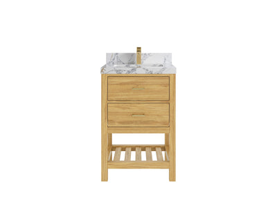 Parker Teak Wood 24 in. W x 22 in. D Single Sink Bathroom Vanity - Willow Bath and Vanity