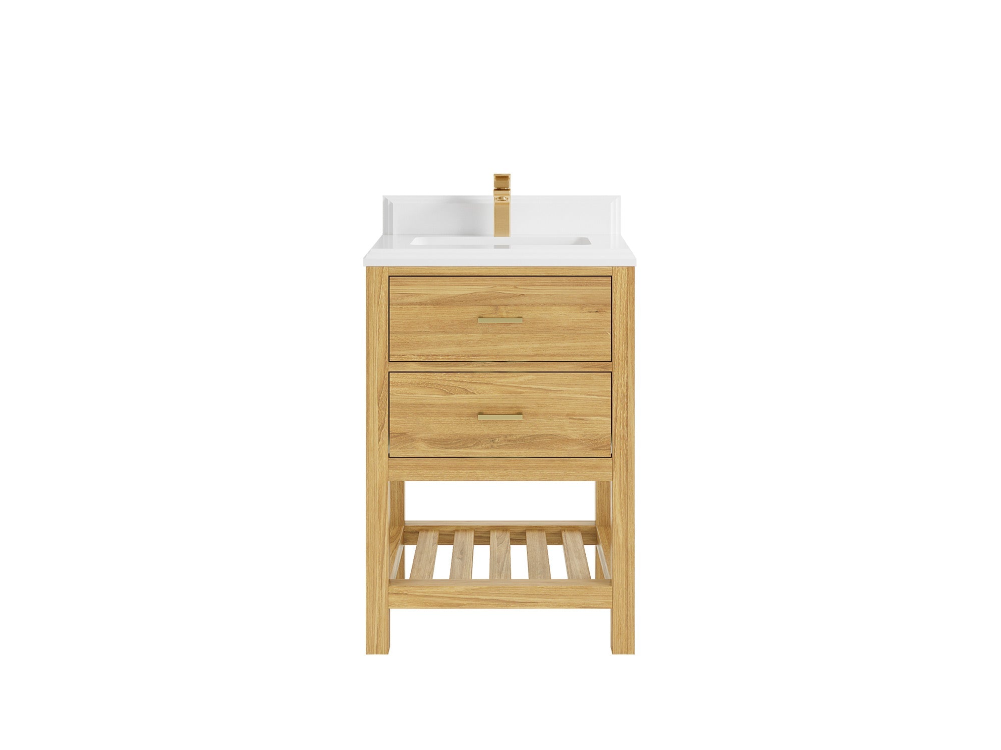 Parker Teak Wood 24 in. W x 22 in. D Single Sink Bathroom Vanity - Willow Bath and Vanity