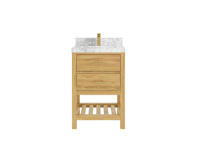 Parker Teak Wood 24 in. W x 22 in. D Single Sink Bathroom Vanity - Willow Bath and Vanity