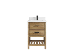 Parker Teak Wood 24 in. W x 22 in. D Single Sink Bathroom Vanity - photo 9