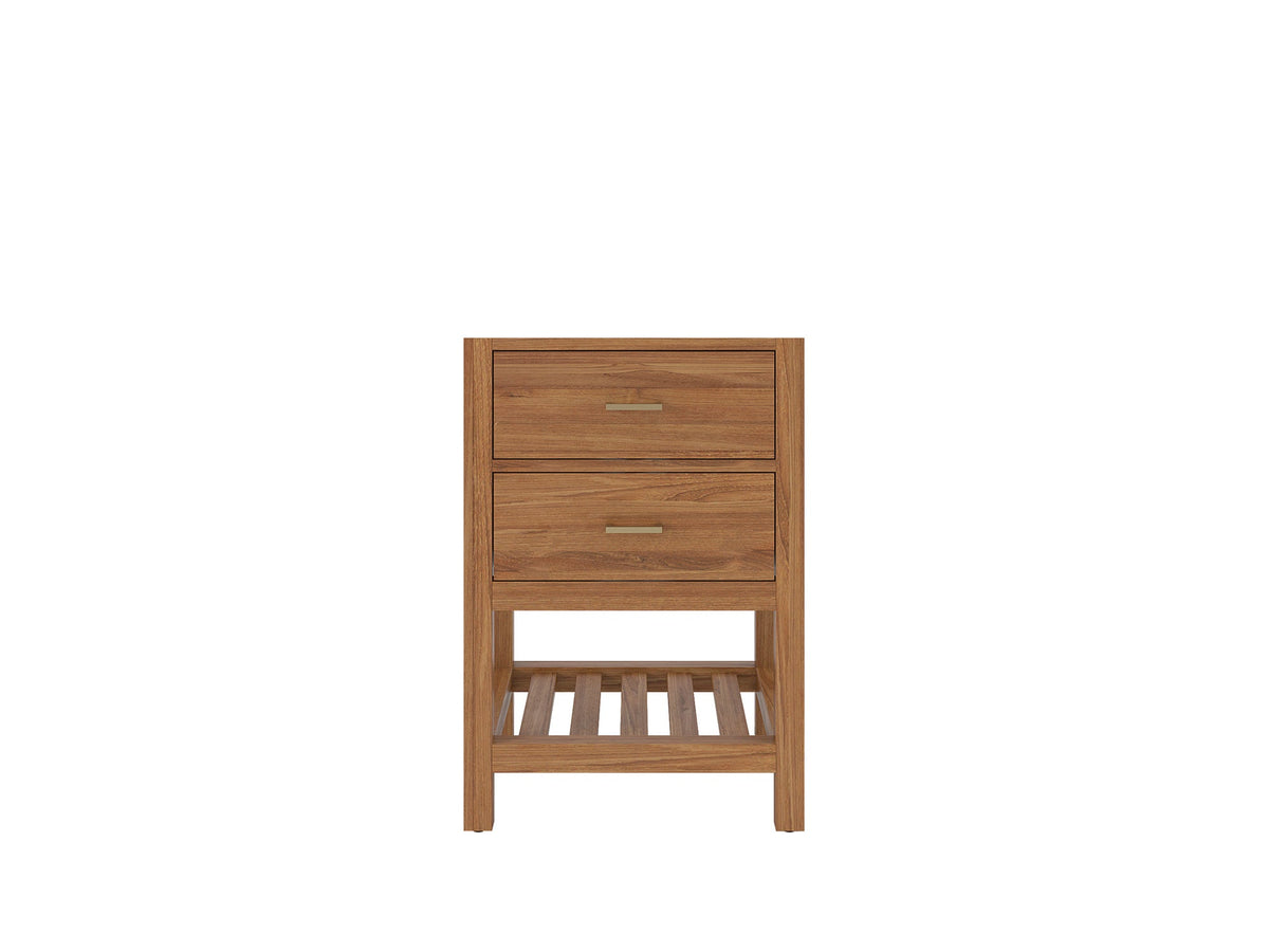 Parker Teak Wood 24 in. W x 22 in. D Single Sink Bathroom Vanity - Willow Bath and Vanity