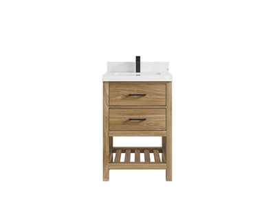 Parker Teak Wood 24 in. W x 22 in. D Single Sink Bathroom Vanity - Willow Bath and Vanity