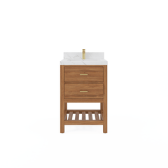 Parker Teak Wood 24 in. W x 22 in. D Single Sink Bathroom Vanity - photo 1