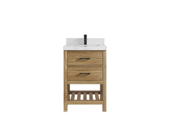 Parker Teak Wood 24 in. W x 22 in. D Single Sink Bathroom Vanity - photo 1