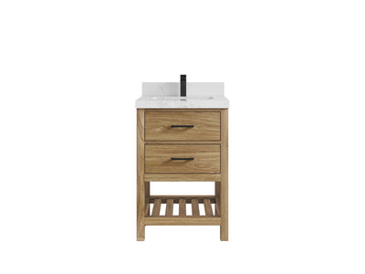 Parker Teak Wood 24 in. W x 22 in. D Single Sink Bathroom Vanity - Willow Bath and Vanity