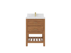 Parker Teak Wood 24 in. W x 22 in. D Single Sink Bathroom Vanity - photo 1
