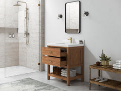Parker Teak Wood 30 in. W x 22 in. D Single Sink Bathroom Vanity - photo 2