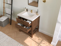 Parker Teak Wood 30 in. W x 22 in. D Single Sink Bathroom Vanity - photo 3