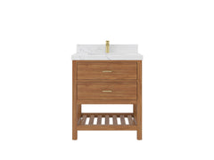 Parker Teak Wood 30 in. W x 22 in. D Single Sink Bathroom Vanity - photo 1