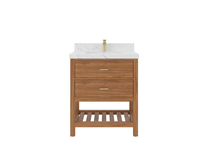 Parker Teak Wood 30 in. W x 22 in. D Single Sink Bathroom Vanity - photo 1